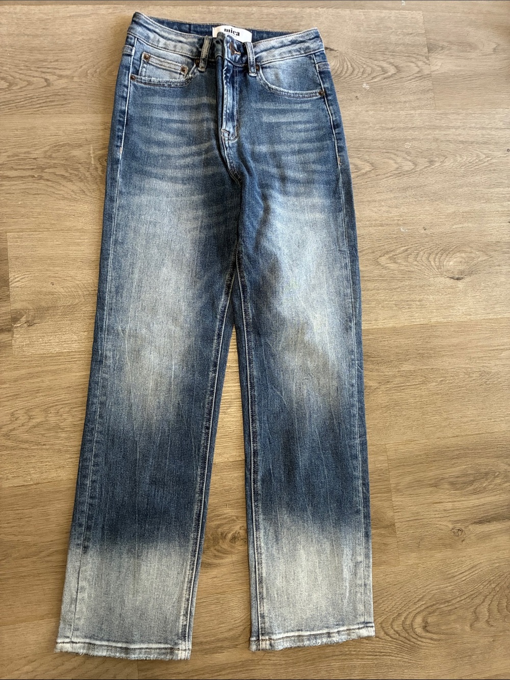 NWOT Mica Washed Blue Straight Leg Jeans